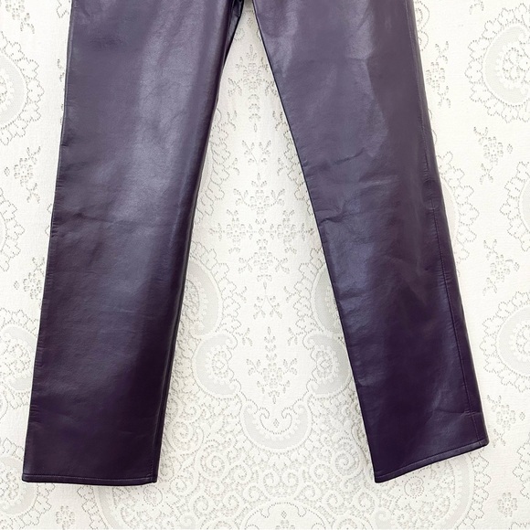 Agolde Recycled Leather 90's Pinch Waist Pants in Nightshade - Picture 7 of 16